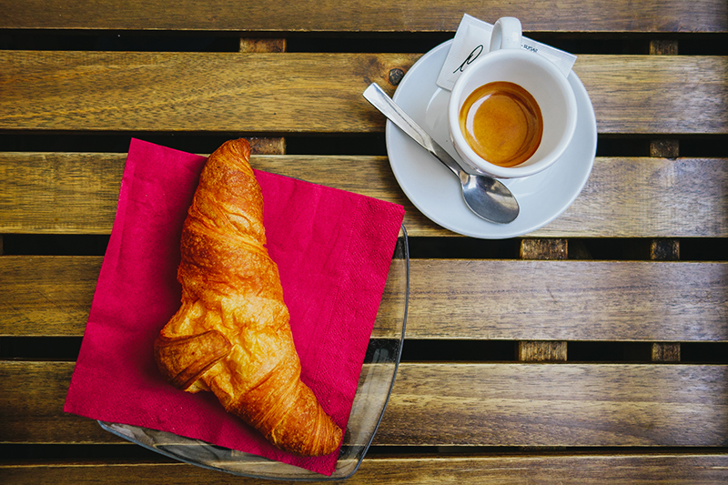 Coffee and croissant, Bolzano