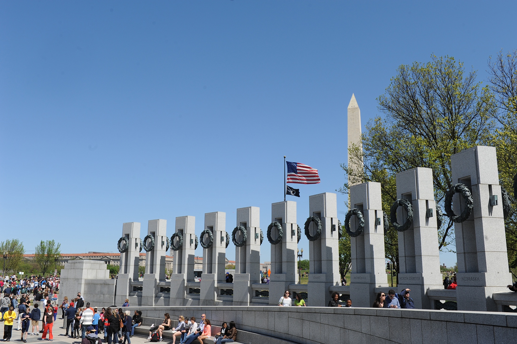 How to Spend One Perfect Day in Washington, DC with a photo of the World War II Memorial.